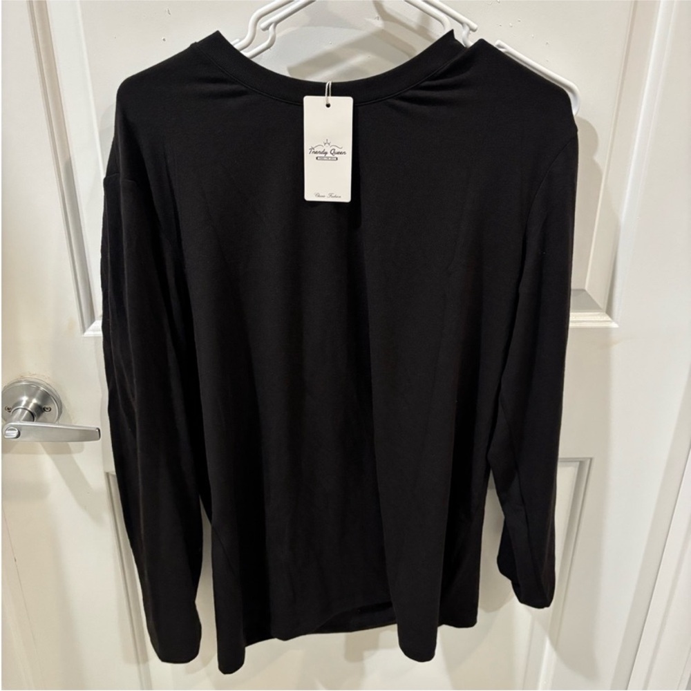 NWT Black Women's Long Sleeve Top - Picture 3 of 4